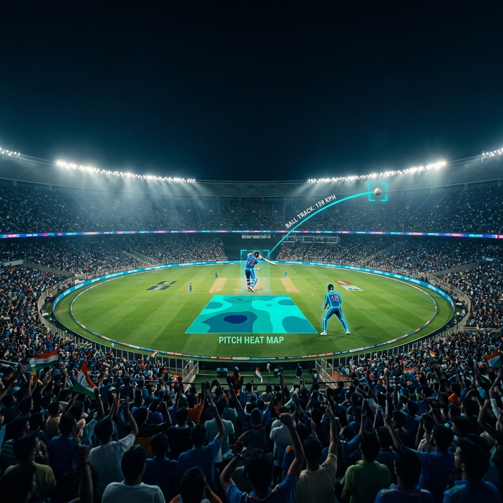 Professional cricket match action delivery