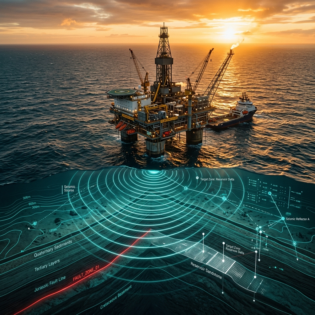 Offshore offshore gas platform aerial
